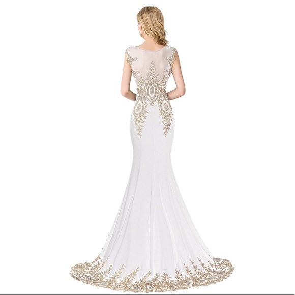 Long Embroidered Wedding Dress Mermaid - Picture 2 of 8